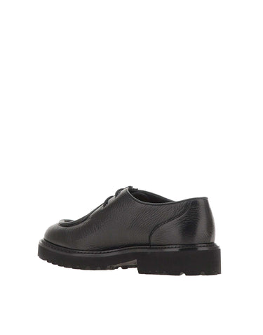 DOUCAL'S Stringata a due fori in pelle BLACK Uomo 
