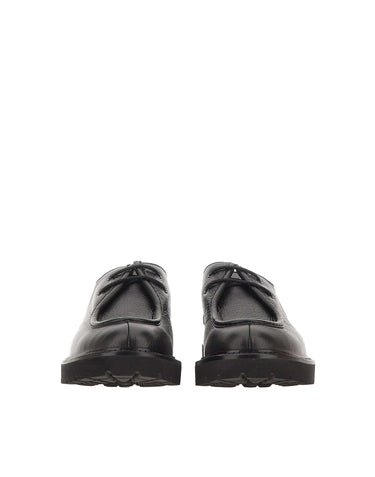 DOUCAL'S Stringata a due fori in pelle BLACK Uomo 