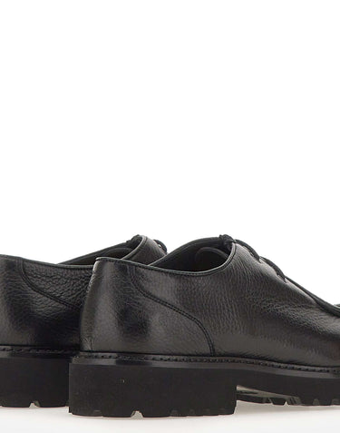 DOUCAL'S Stringata a due fori in pelle BLACK Uomo 