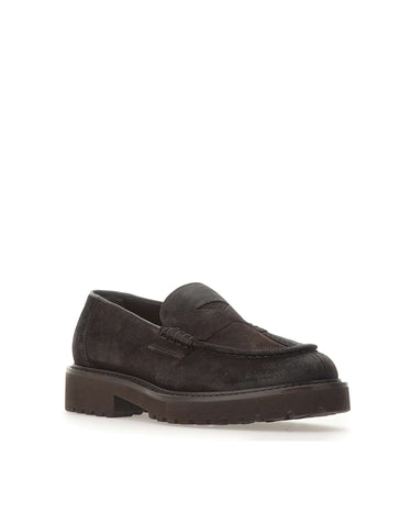 DOUCAL'S Mocassini in pelle scamosciata BROWN Uomo 