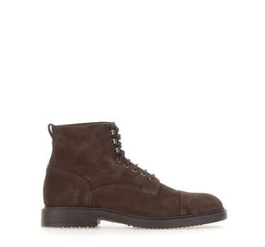 DOUCAL'S Stivaletti stringati in suede BROWN Uomo 