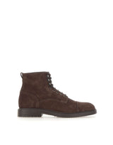 DOUCAL'S Stivaletti stringati in suede BROWN Uomo 