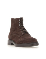 DOUCAL'S Stivaletti stringati in suede BROWN Uomo 