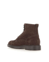 DOUCAL'S Stivaletti stringati in suede BROWN Uomo 