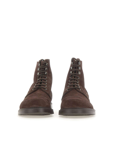 DOUCAL'S Stivaletti stringati in suede BROWN Uomo 