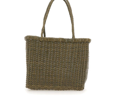 DRAGON DIFFUSION Borsa a spalla "B Weave Basket Small" GREEN Donna 