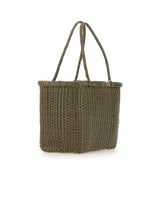 DRAGON DIFFUSION Borsa a spalla "B Weave Basket Small" GREEN Donna 