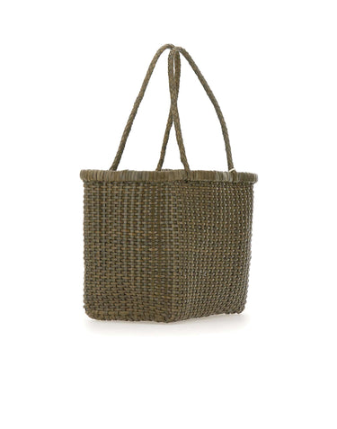DRAGON DIFFUSION Borsa a spalla "B Weave Basket Small" GREEN Donna 