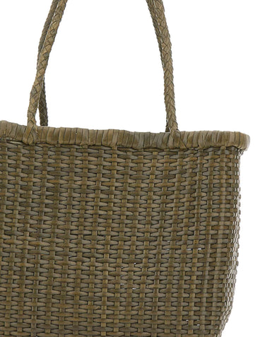 DRAGON DIFFUSION Borsa a spalla "B Weave Basket Small" GREEN Donna 