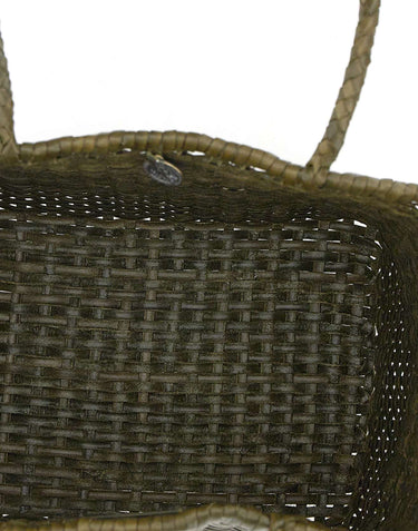 DRAGON DIFFUSION Borsa a spalla "B Weave Basket Small" GREEN Donna 