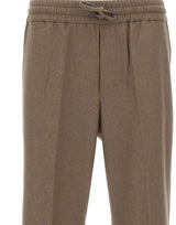 Pantaloni in flanella con elastico in vita LBP191 WV016LBR DROLE DE MONSIEUR 