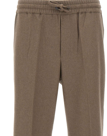 Pantaloni in flanella con elastico in vita LBP191 WV016LBR DROLE DE MONSIEUR 