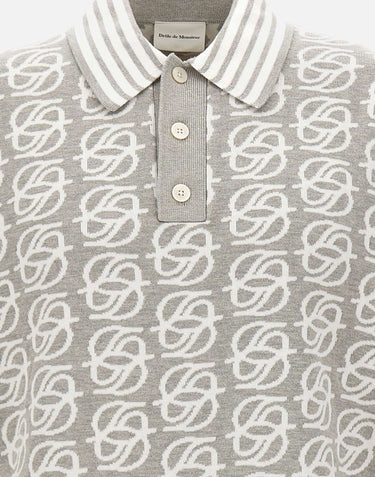 DROLE DE MONSIEUR Polo "D Mirror Monogram" GREY Uomo 