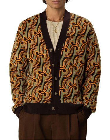 DROLE DE MONSIEUR Cardigan "D Mirror Abstrait" MULTICOLOR Uomo 