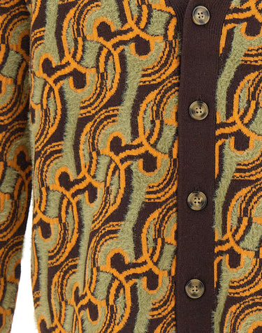 DROLE DE MONSIEUR Cardigan "D Mirror Abstrait" MULTICOLOR Uomo 