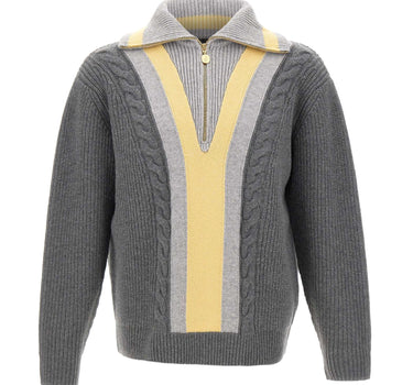 DROLE DE MONSIEUR Maglione trucker con mezza zip GREY Uomo 