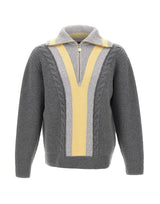 DROLE DE MONSIEUR Maglione trucker con mezza zip GREY Uomo 