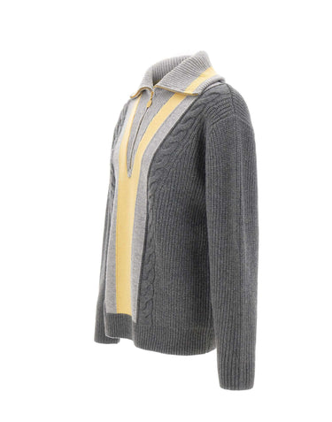 DROLE DE MONSIEUR Maglione trucker con mezza zip GREY Uomo 