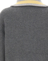DROLE DE MONSIEUR Maglione trucker con mezza zip GREY Uomo 
