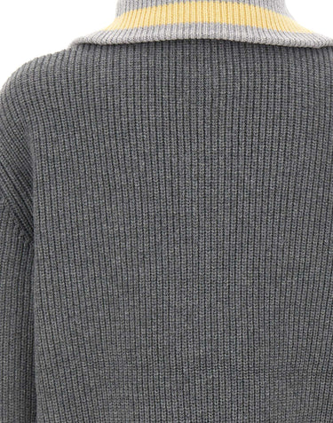 DROLE DE MONSIEUR Maglione trucker con mezza zip GREY Uomo 