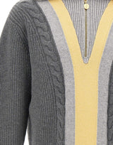 DROLE DE MONSIEUR Maglione trucker con mezza zip GREY Uomo 