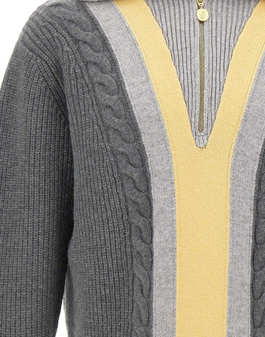 DROLE DE MONSIEUR Maglione trucker con mezza zip GREY Uomo 