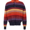 DROLE DE MONSIEUR Polo in maglia "Chenille Striped Polo Horse Patch" MULTICOLOR Uomo 
