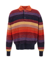 DROLE DE MONSIEUR Polo in maglia "Chenille Striped Polo Horse Patch" MULTICOLOR Uomo 