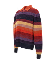 DROLE DE MONSIEUR Polo in maglia "Chenille Striped Polo Horse Patch" MULTICOLOR Uomo 