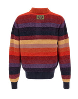 DROLE DE MONSIEUR Polo in maglia "Chenille Striped Polo Horse Patch" MULTICOLOR Uomo 