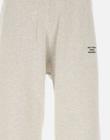 DROLE DE MONSIEUR Pantaloni jogger in pile con slogan GREY Uomo 