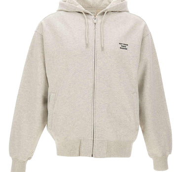 DROLE DE MONSIEUR Felpa con zip e slogan GREY Uomo 