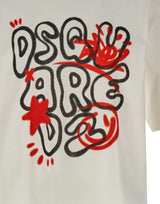 DSQUARED2 T-shirt con stampa logo WHITE Uomo 
