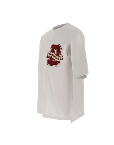 T-shirt in cotone con patch logo S74GD1605 D20033100 DSQUARED2 