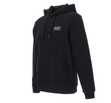 EA7 Felpa in cotone con cappuccio BLACK Uomo 