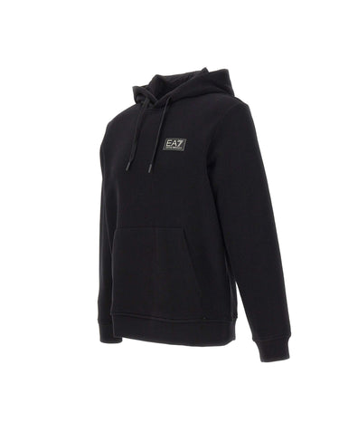 EA7 Felpa in cotone con cappuccio BLACK Uomo 