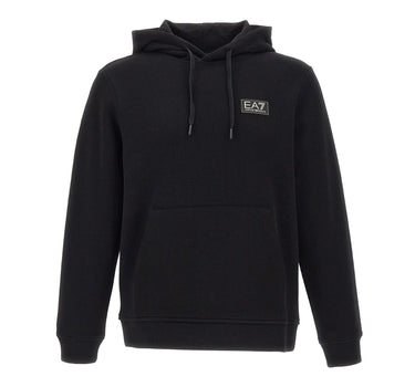 EA7 Felpa in cotone con cappuccio BLACK Uomo 