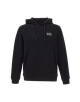 EA7 Felpa in cotone con cappuccio BLACK Uomo 