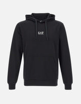 EA7 Felpa in cotone "Core identity" BLACK Uomo 