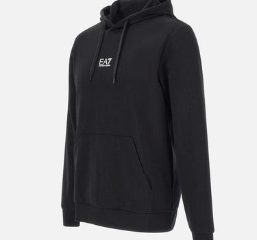 EA7 Felpa in cotone "Core identity" BLACK Uomo 