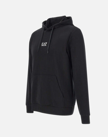 EA7 Felpa in cotone "Core identity" BLACK Uomo 