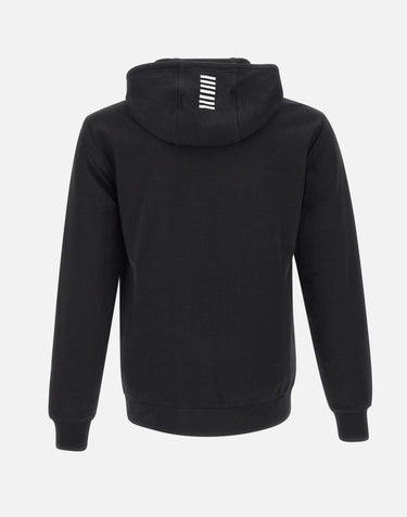 EA7 Felpa in cotone "Core identity" BLACK Uomo 