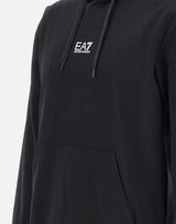 EA7 Felpa in cotone "Core identity" BLACK Uomo 