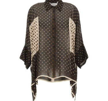ELENA MIRO' Blusa in georgette stampata BROWN Donna 