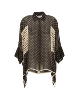 ELENA MIRO' Blusa in georgette stampata BROWN Donna 
