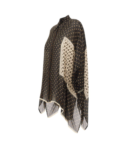 ELENA MIRO' Blusa in georgette stampata BROWN Donna 