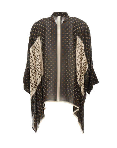 ELENA MIRO' Blusa in georgette stampata BROWN Donna 