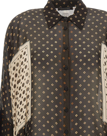 ELENA MIRO' Blusa in georgette stampata BROWN Donna 