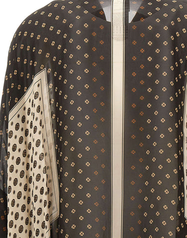 ELENA MIRO' Blusa in georgette stampata BROWN Donna 