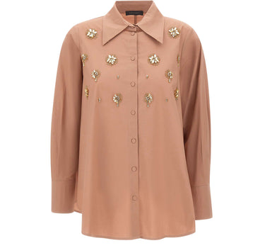 ELENA MIRO' Camicia in cotone con ricamo gioiello Pink Donna 